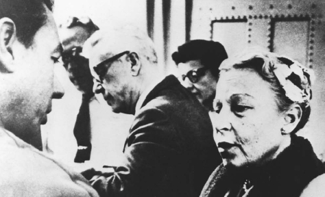 Executive director of Planned Parenthood of Connecticut, Estelle Griswold speaks with Dr. Charles Lee Buxton, Yale professor of obstetrics and gynecology. Griswold and Buxton opened an illegal birth control clinic to prompt their arrest and to subsequentl