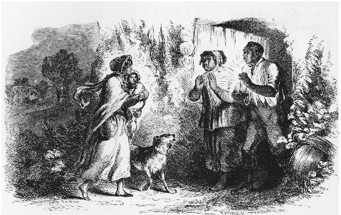 Eliza Comes to Tell Uncle Tom that She is Sold, and that She is Running Away to Save Her Child. Illustration by Hammatt Billings for the first edition of Uncle Toms Cabin. THE LIBRARY OF CONGRESS