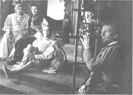 Leonato, Don Pedro, Claudio, and Benedick in Shakespeare Memorial Theatre production (1950)