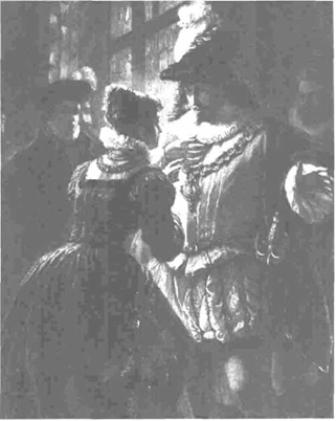 An engraving of Helena and Bertram